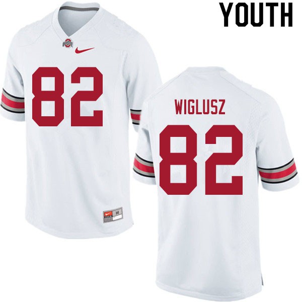 Ohio State Buckeyes #82 Sam Wiglusz Youth Stitch Jersey White